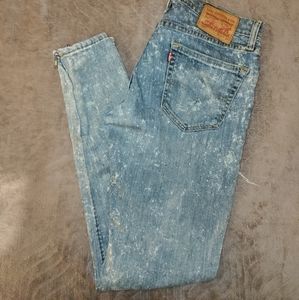 Levi's | Destroyed Acid Wash 511 Skinny Jeans Womens Size 31W X 32L Zipper Leg